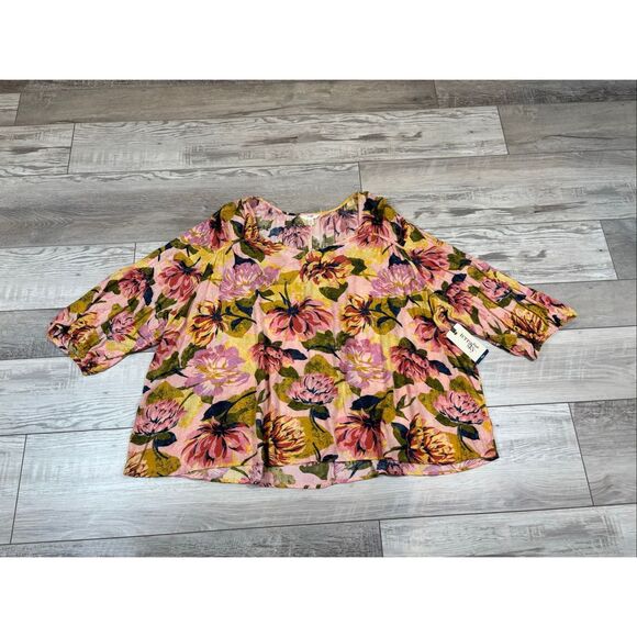 Terra & Sky full figure floral blouse plus size 4X - Picture 3 of 12